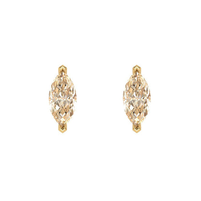1cttw Marquise Cut Natural Morganite Gold-Plated 925 Silver Push Back Stud Earrings