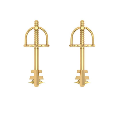 1cttw Marquise Cut Simulated Yellow Diamond Gold-Plated 925 Silver Push Back Stud Earrings