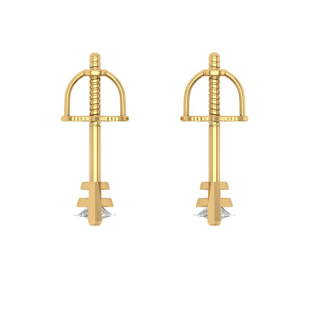 1cttw Marquise Cut Moissanite Gold-Plated 925 Silver Push Back Stud Earrings