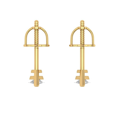 1cttw Marquise Cut Moissanite Gold-Plated 925 Silver Push Back Stud Earrings