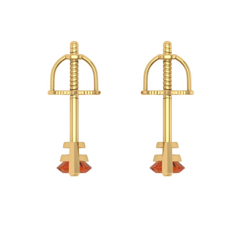 1cttw Marquise Cut Simulated Red Diamond Gold-Plated 925 Silver Push Back Stud Earrings