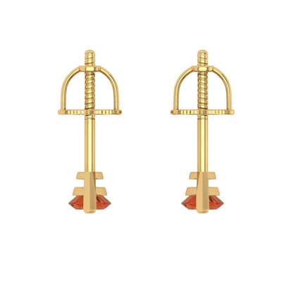 1cttw Marquise Cut Simulated Red Diamond Gold-Plated 925 Silver Push Back Stud Earrings