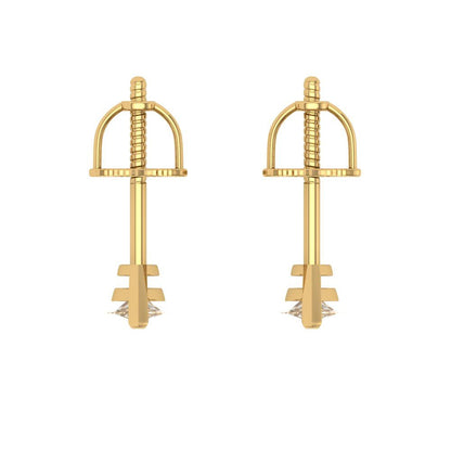 1cttw Marquise Cut Natural Morganite Gold-Plated 925 Silver Push Back Stud Earrings