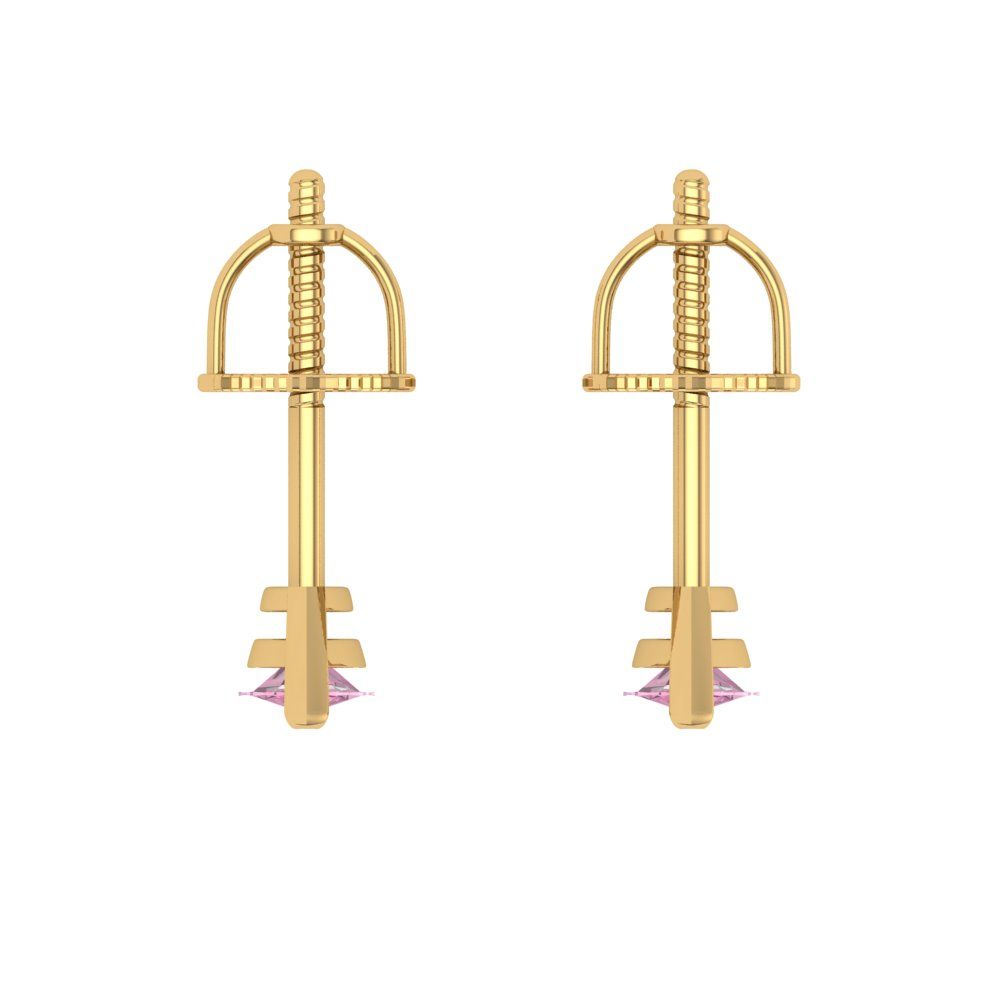 1cttw Marquise Cut Simulated Pink Diamond Gold-Plated 925 Silver Push Back Stud Earrings
