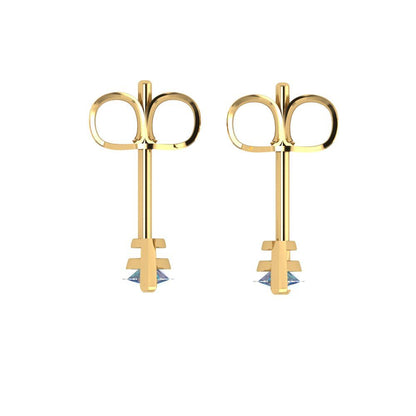 1cttw Marquise Cut Blue Moissanite Gold-Plated 925 Silver Push Back Stud Earrings