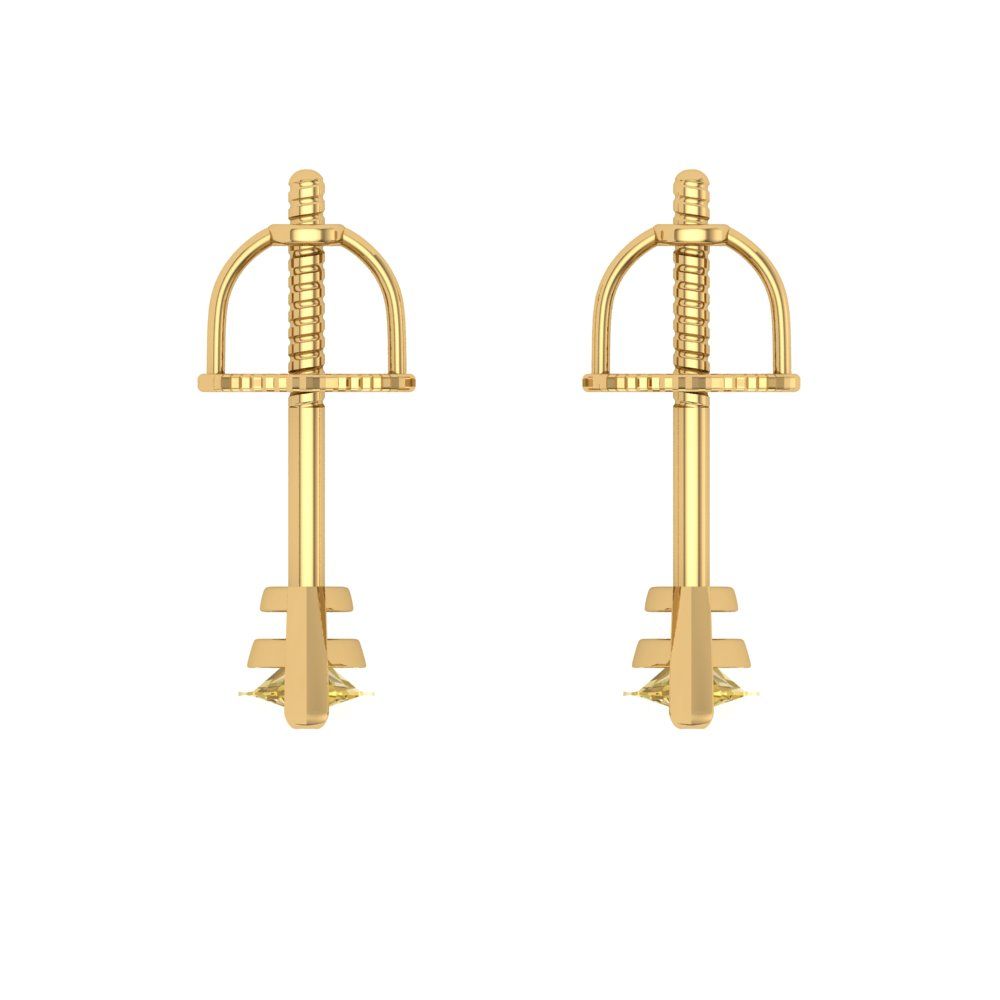 1cttw Marquise Cut Natural Citrine Gold-Plated 925 Silver Push Back Stud Earrings