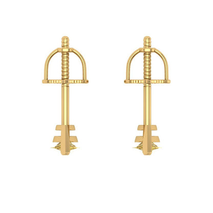 1cttw Marquise Cut Natural Citrine Gold-Plated 925 Silver Push Back Stud Earrings
