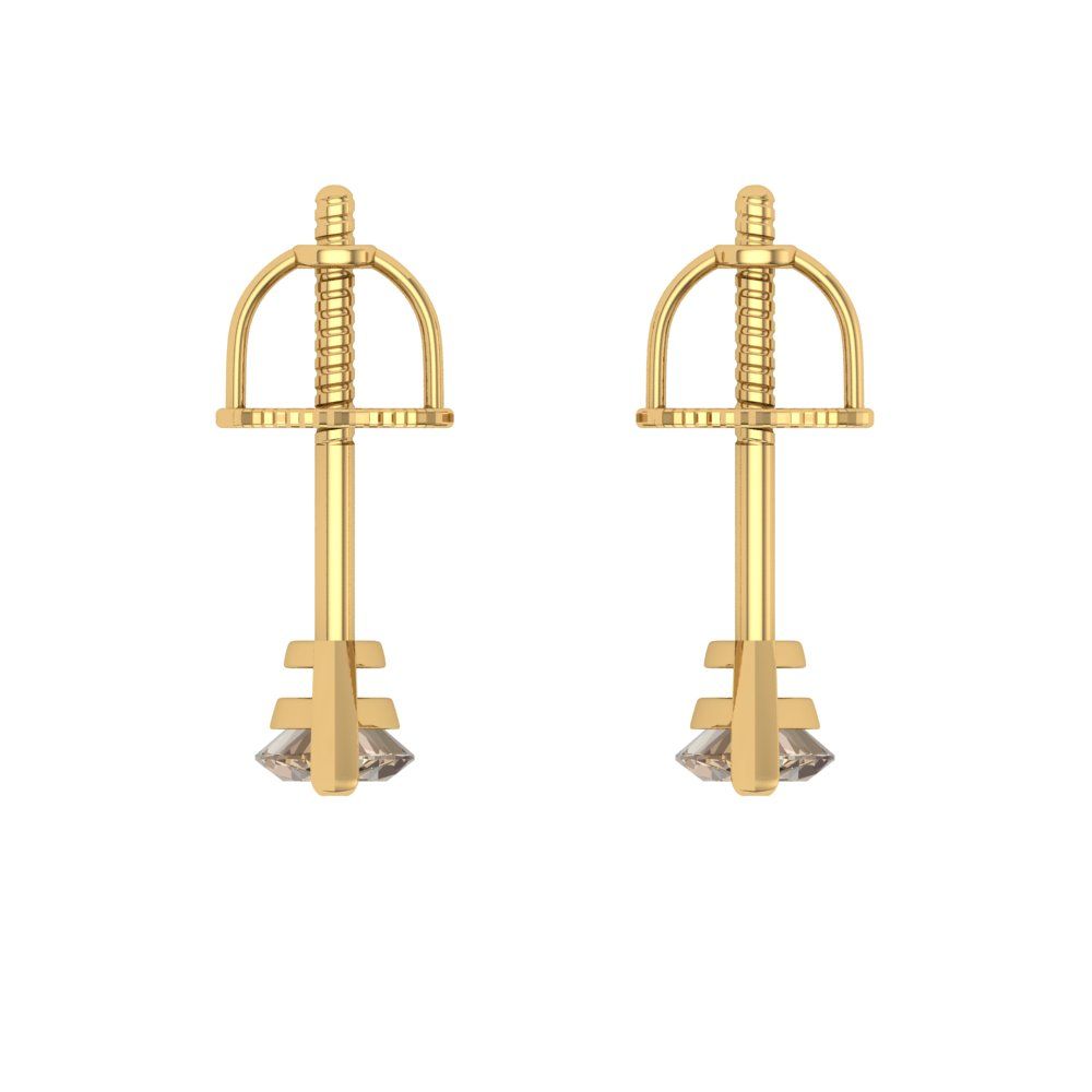 1cttw Marquise Cut Yellow Moissanite Gold-Plated 925 Silver Push Back Stud Earrings