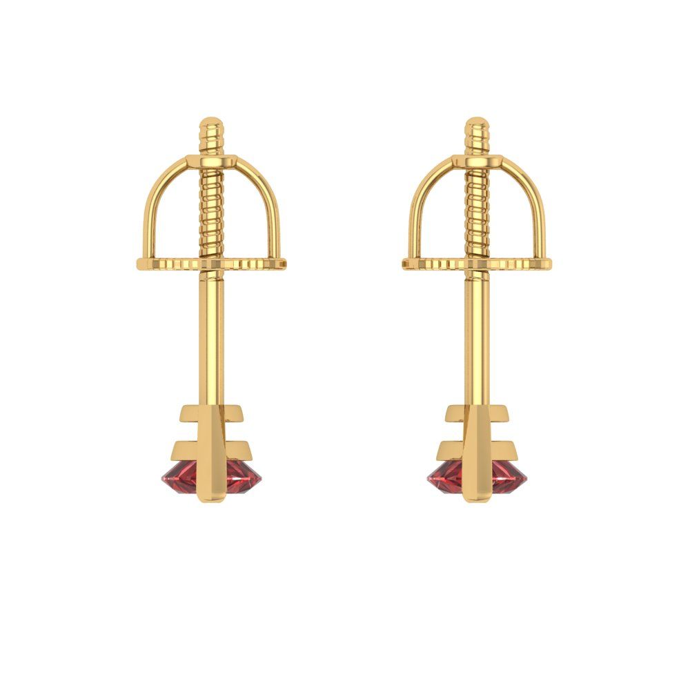 1cttw Marquise Cut Natural Garnet Gold-Plated 925 Silver Push Back Stud Earrings