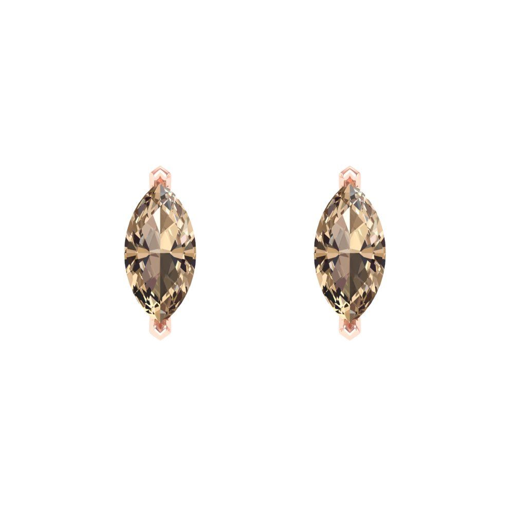 1cttw Marquise Cut Yellow Moissanite Gold-Plated 925 Silver Push Back Stud Earrings