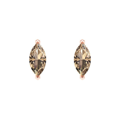 1cttw Marquise Cut Yellow Moissanite Gold-Plated 925 Silver Push Back Stud Earrings