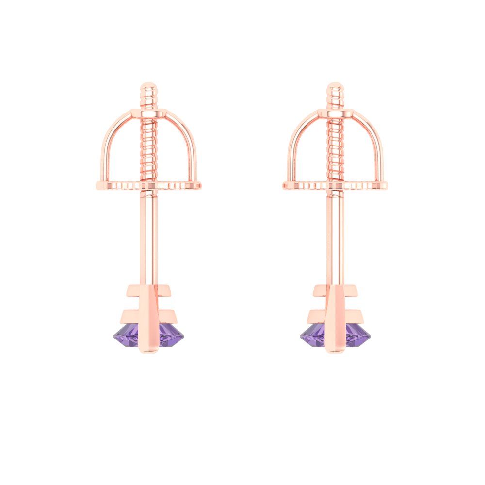 1cttw Marquise Cut Simulated Alexandrite Gold-Plated 925 Silver Push Back Stud Earrings