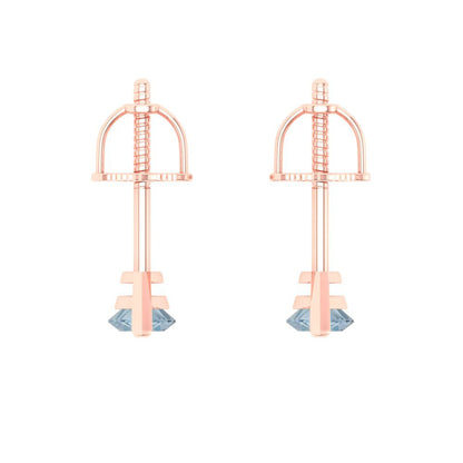 1cttw Marquise Cut Natural Sky Blue Topaz Gold-Plated 925 Silver Push Back Stud Earrings