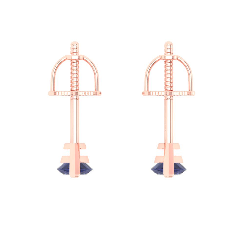 1cttw Marquise Cut Simulated Tanzanite Gold-Plated 925 Silver Push Back Stud Earrings
