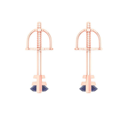1cttw Marquise Cut Simulated Tanzanite Gold-Plated 925 Silver Push Back Stud Earrings