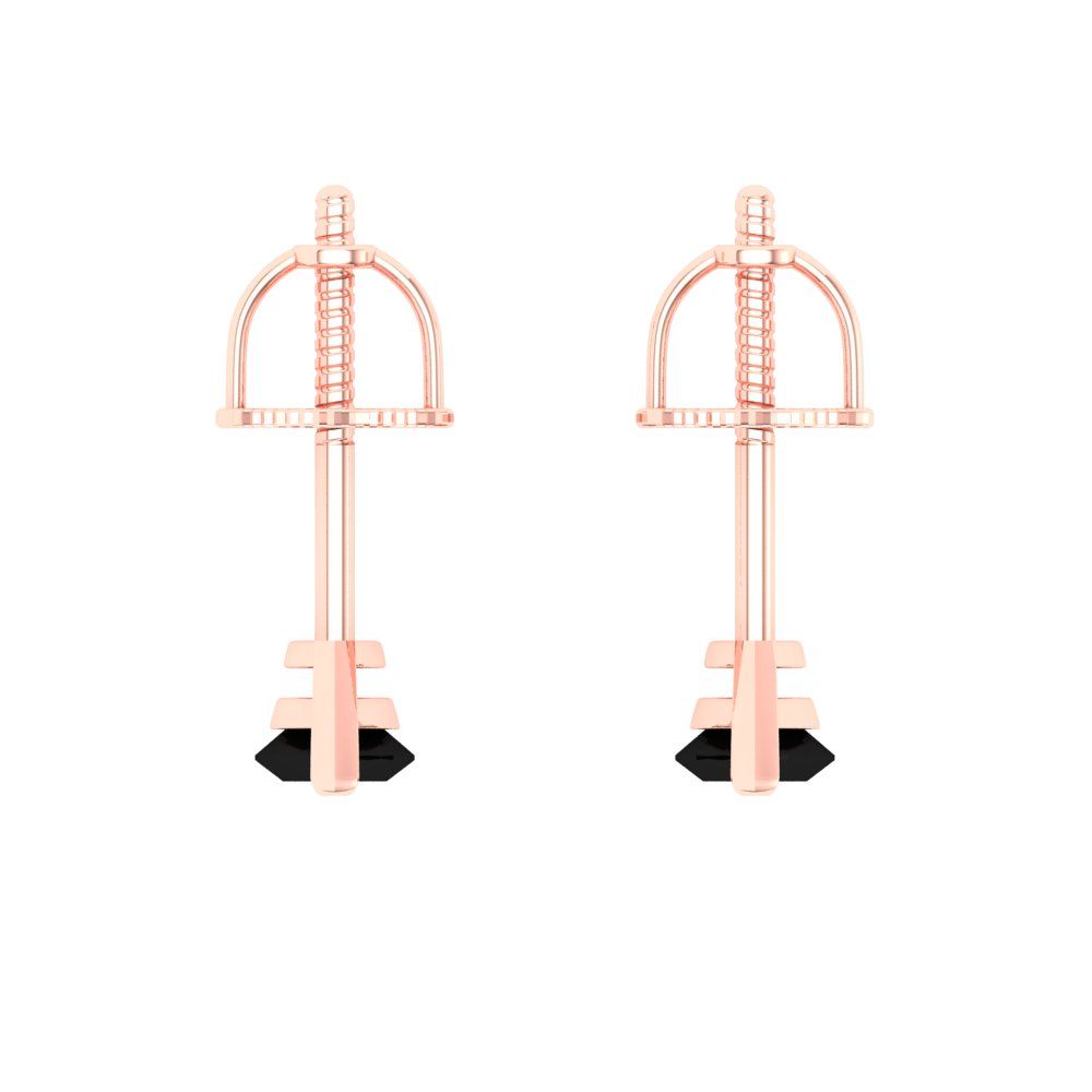 1cttw Marquise Cut Natural Onyx Gold-Plated 925 Silver Push Back Stud Earrings