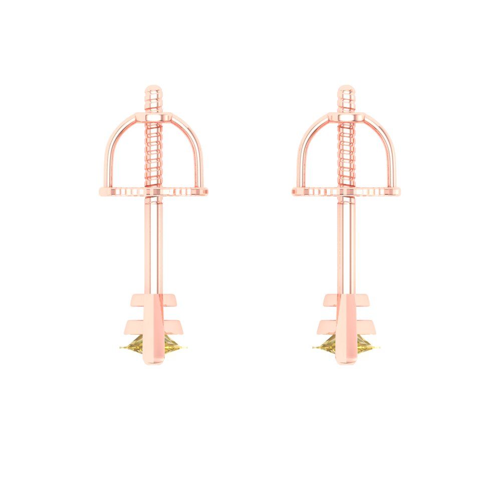 1cttw Marquise Cut Natural Citrine Gold-Plated 925 Silver Push Back Stud Earrings