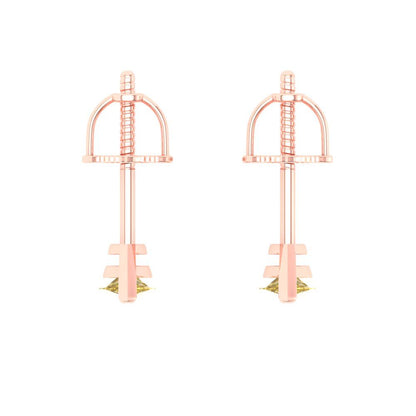1cttw Marquise Cut Natural Citrine Gold-Plated 925 Silver Push Back Stud Earrings