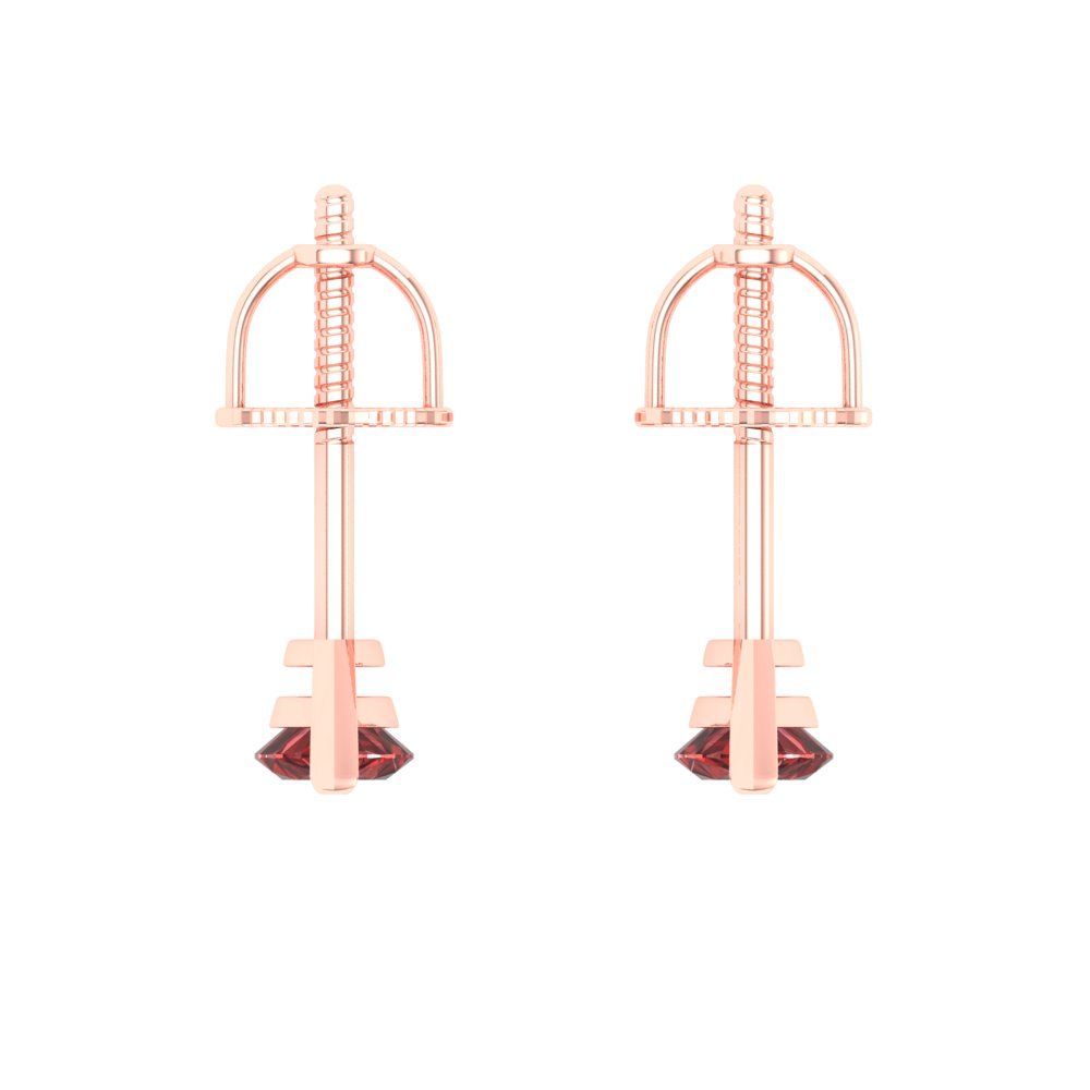 1cttw Marquise Cut Natural Garnet Gold-Plated 925 Silver Push Back Stud Earrings