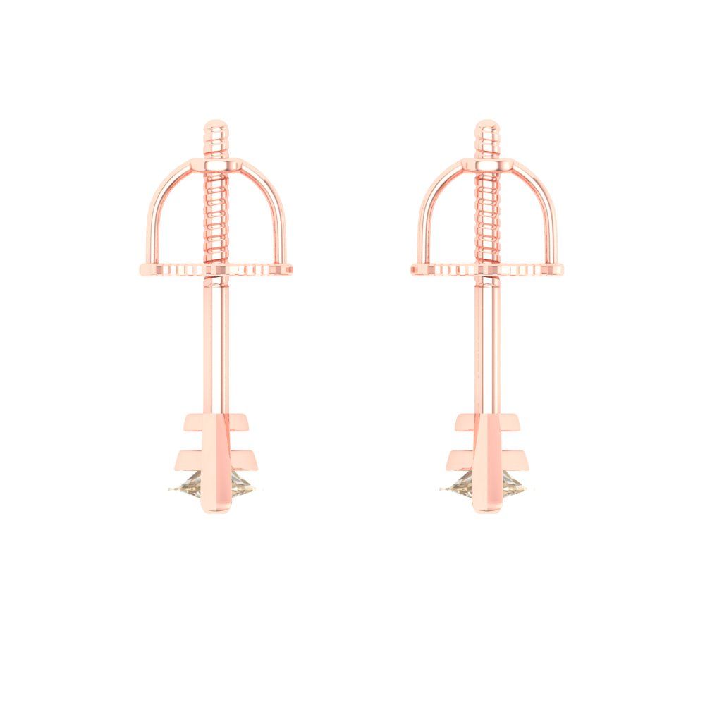 1cttw Marquise Cut Natural Morganite Gold-Plated 925 Silver Push Back Stud Earrings