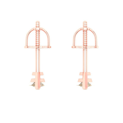 1cttw Marquise Cut Natural Morganite Gold-Plated 925 Silver Push Back Stud Earrings