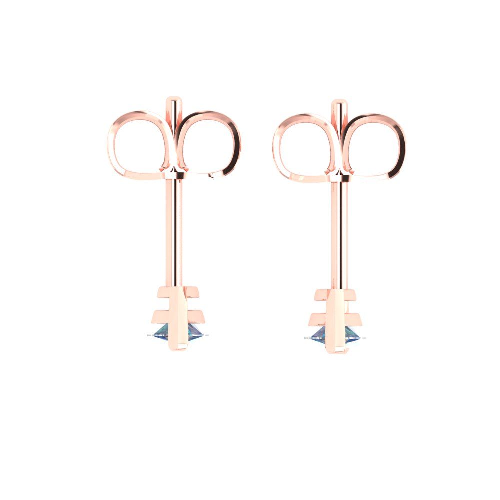 1cttw Marquise Cut Blue Moissanite Gold-Plated 925 Silver Push Back Stud Earrings