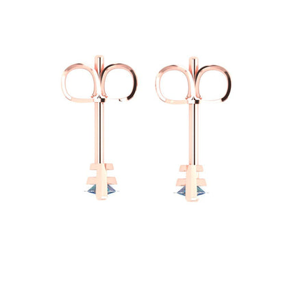 1cttw Marquise Cut Blue Moissanite Gold-Plated 925 Silver Push Back Stud Earrings