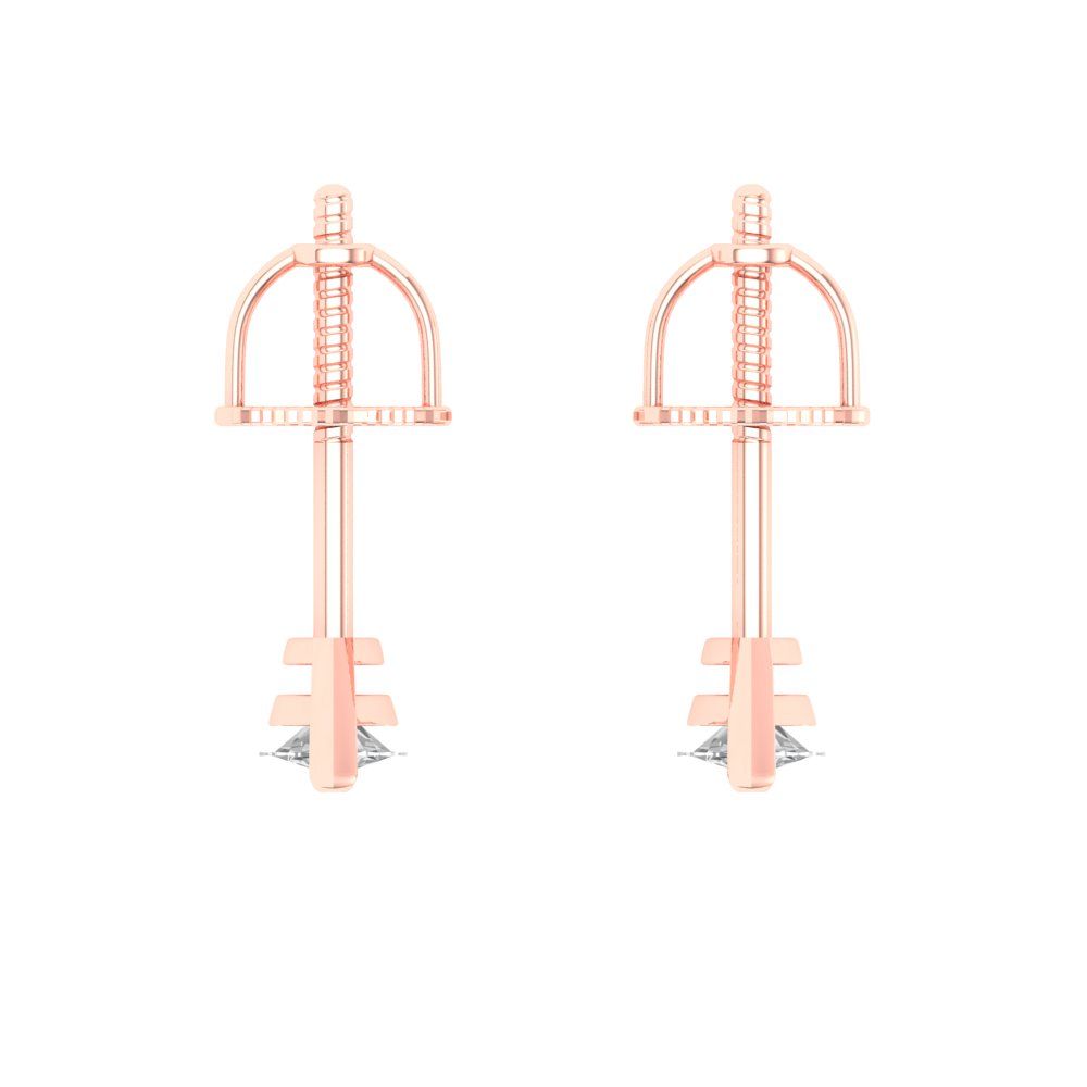 1cttw Marquise Cut Simulated Diamond Gold-Plated 925 Silver Push Back Stud Earrings