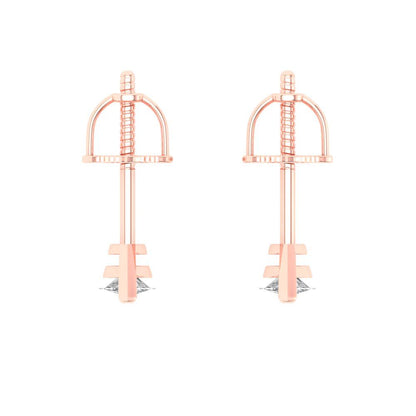 1cttw Marquise Cut Simulated Diamond Gold-Plated 925 Silver Push Back Stud Earrings