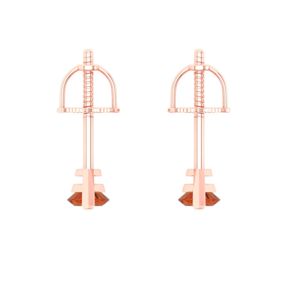 1cttw Marquise Cut Simulated Red Diamond Gold-Plated 925 Silver Push Back Stud Earrings