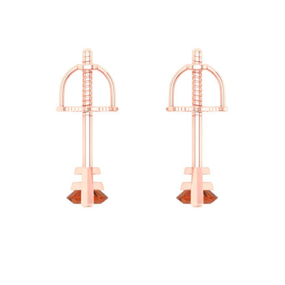 1cttw Marquise Cut Simulated Red Diamond Gold-Plated 925 Silver Push Back Stud Earrings