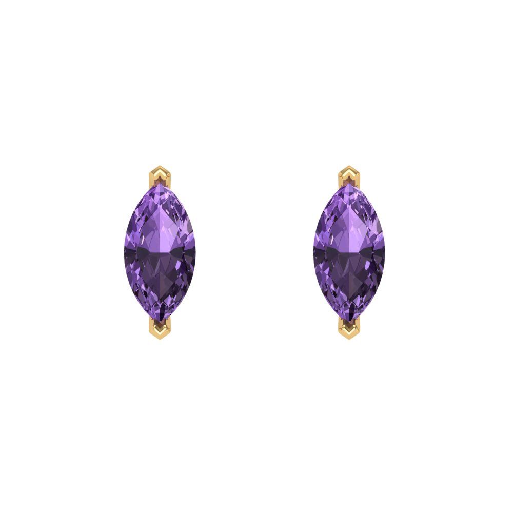 1cttw Alexandrite Gold-Plated 925 Silver Screw Back Stud Earrings