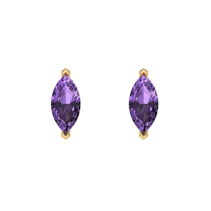 1cttw Alexandrite Gold-Plated 925 Silver Screw Back Stud Earrings