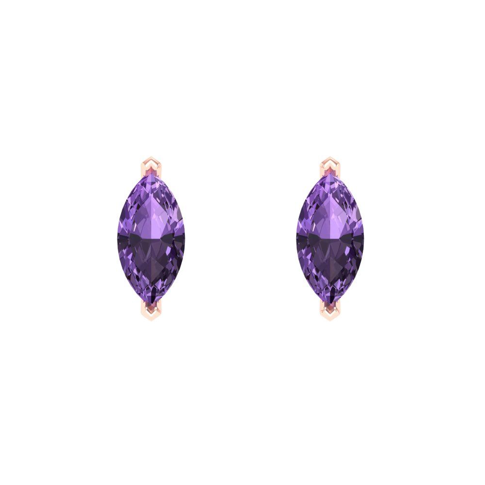 1cttw Alexandrite Gold-Plated 925 Silver Screw Back Stud Earrings