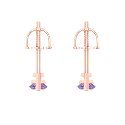 1cttw Alexandrite Gold-Plated 925 Silver Screw Back Stud Earrings