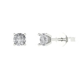 0.2 ct Brilliant Round Cut Solitaire Studs Natural Diamond Stone Clarity SI1-2 Color G-H White Gold Earrings Push back