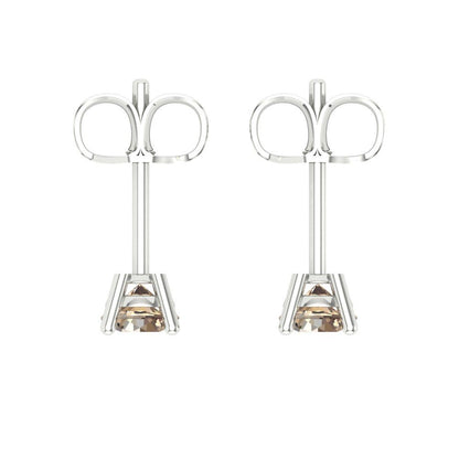 0.2cttw Round Cut Yellow Moissanite Gold-Plated 925 Silver Push Back Stud Earrings