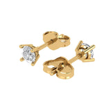 0.2 ct Brilliant Round Cut Solitaire Studs Natural Diamond Stone Clarity SI1-2 Color G-H Yellow Gold Earrings Push back