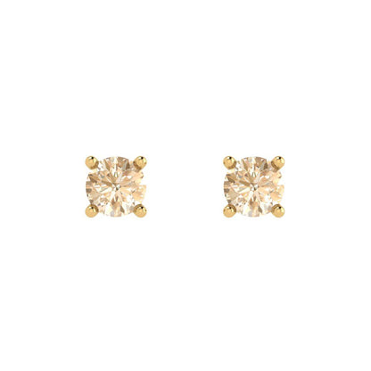 0.2 ctw Morganite Studs Earrings | 3.0mm Round Cut White Gold Push back | February Birthstone