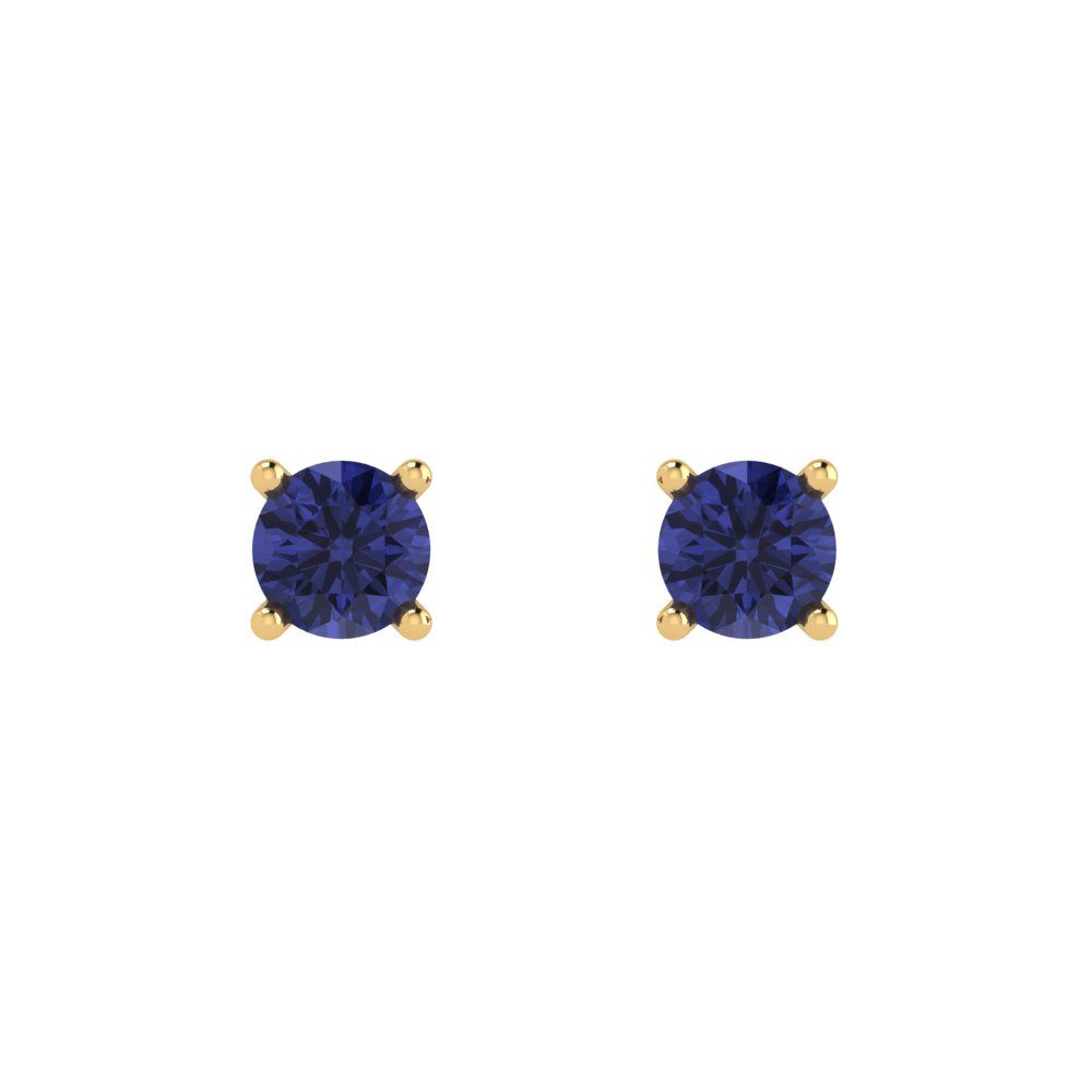 0.2 ctw Tanzanite Studs Earrings | 3.0mm Round Cut White Gold Push back | December Birthstone