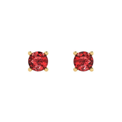 0.2 ctw Garnet Studs Earrings | 3.0mm Round Cut White Gold Push back | January Birthstone