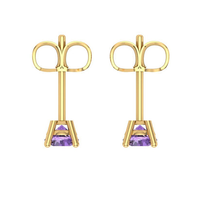 0.2 ctw Alexandrite Studs Earrings | 3.0mm Round Cut White Gold Push back | June Birthstone