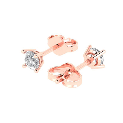 0.2 ctw Moissanite Studs Earrings | 3.0mm Round Cut White Gold Push back | April Birthstone