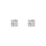 0.2 ct Brilliant Round Cut Solitaire Studs Natural Diamond Stone Clarity SI1-2 Color G-H Rose Gold Earrings Push back