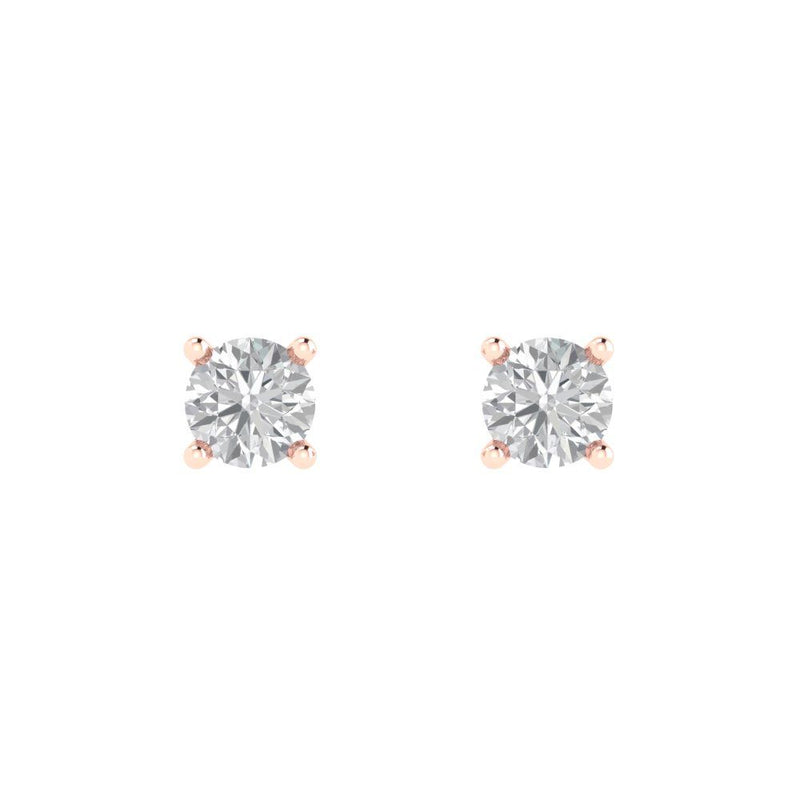 0.2 ct Brilliant Round Cut Solitaire Studs Natural Diamond Stone Clarity SI1-2 Color G-H Rose Gold Earrings Push back