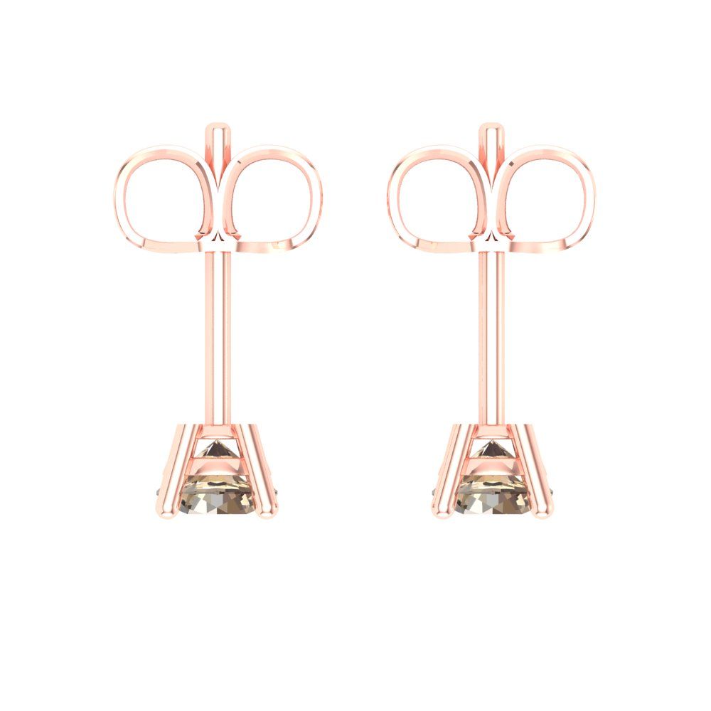0.2cttw Round Cut Yellow Moissanite Gold-Plated 925 Silver Push Back Stud Earrings
