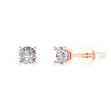 0.5 ct Brilliant Round Cut Solitaire Studs Natural Diamond Stone Clarity SI1-2 Color G-H Rose Gold Earrings Push back