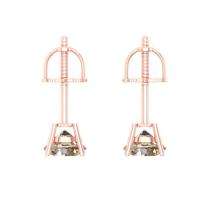 1cttw Round Cut Yellow Moissanite Gold-Plated 925 Silver Push Back Stud Earrings