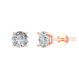 1.5 ct Brilliant Round Cut Solitaire Studs Natural Diamond Stone Clarity SI1-2 Color G-H Rose Gold Earrings Push back
