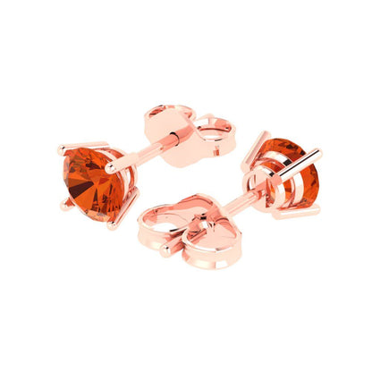 1.5cttw Round Cut Simulated Red Diamond Gold-Plated 925 Silver  Push Back Stud Earrings